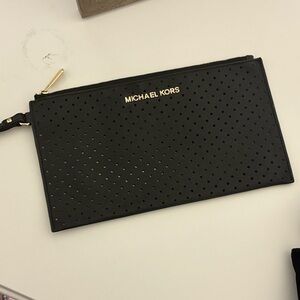 Michael Kors Perforated Black Clutch
